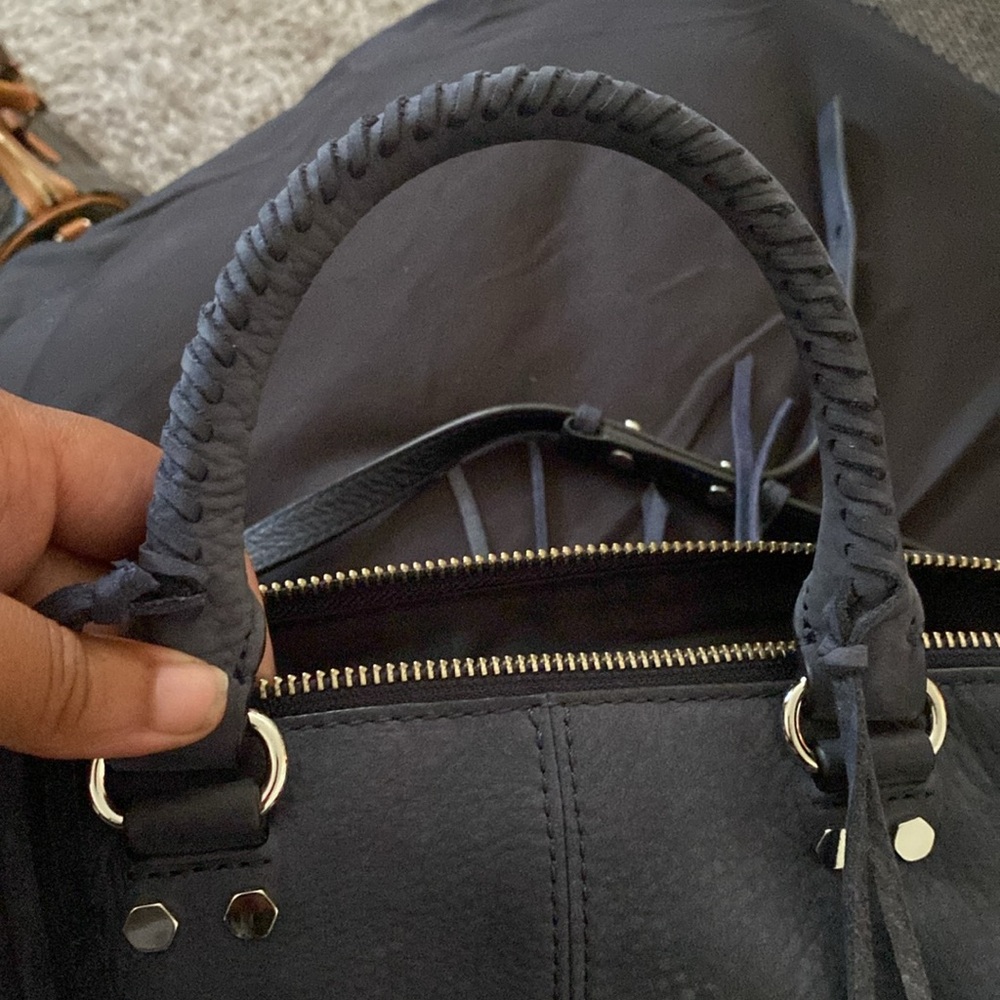 Rebecca Minkoff Navy Satchel with Silver Accents - Picture 7 of 13